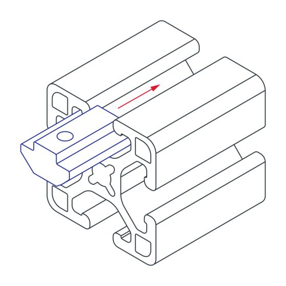 diagram of a t-nut inserted into a t-slot bar