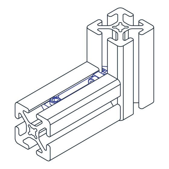 diagram of a milling connector inserted into a t-slotted bar