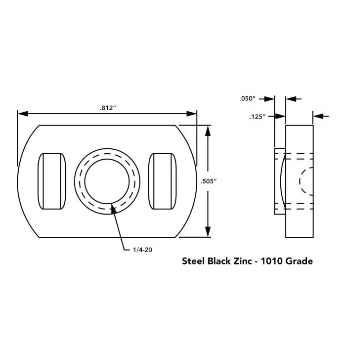 80/20 | 15 Series 1/4-20 Slide-in Economy T-Nut - Centered Thread | 3286