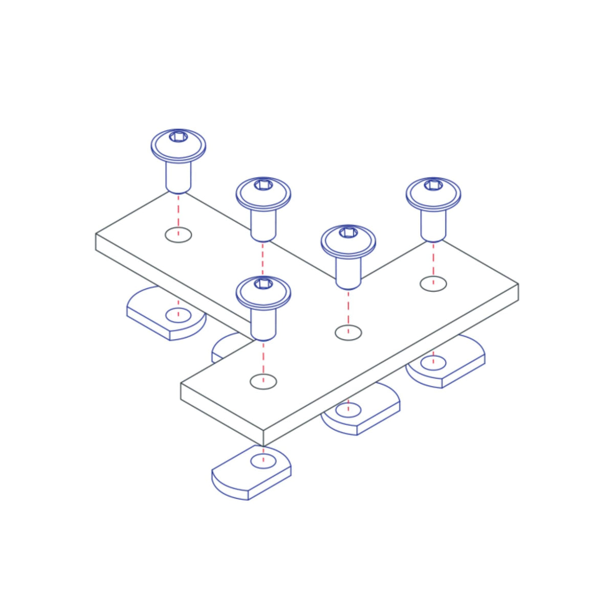 diagram of a T-plate with screw mounting