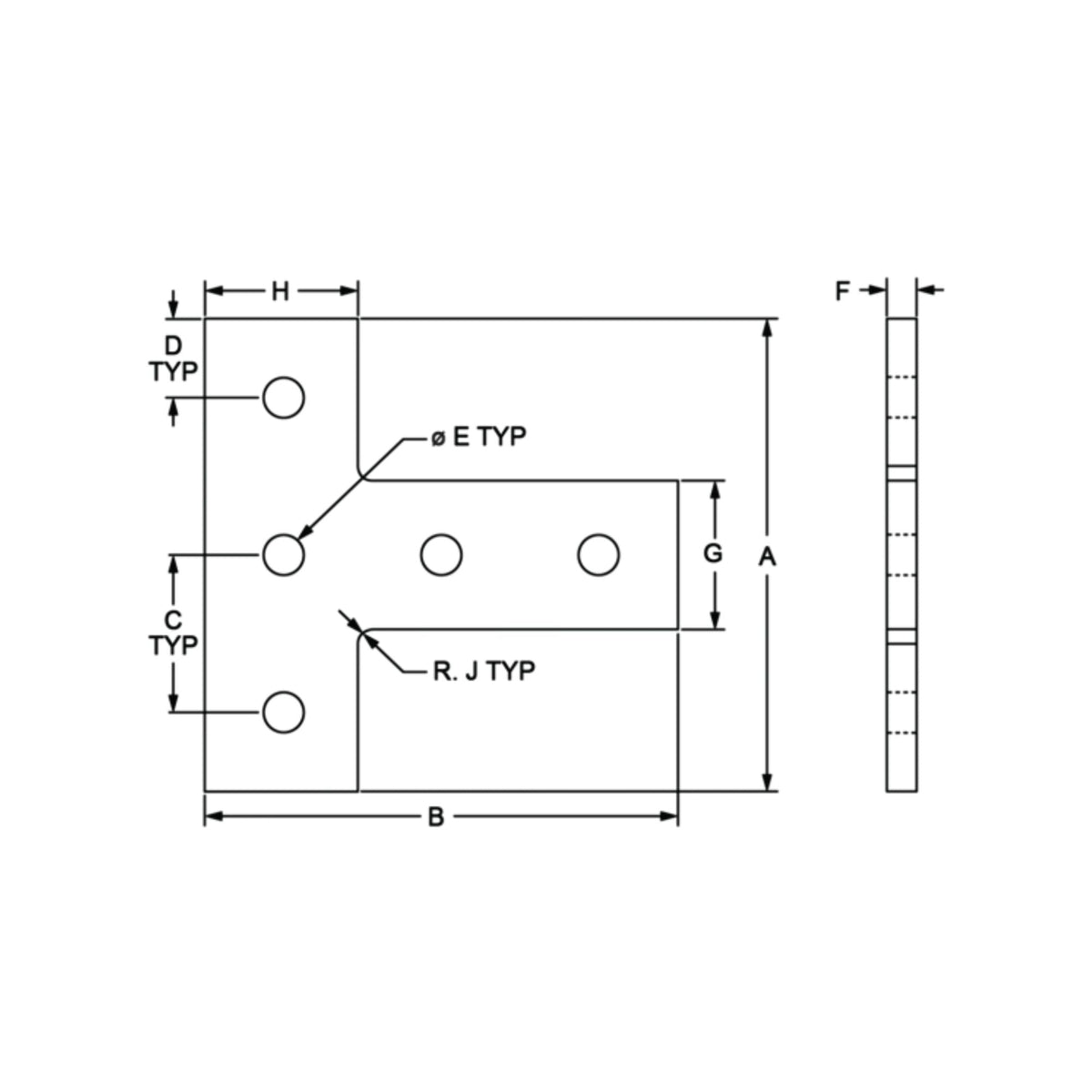 diagram of a T joining plate