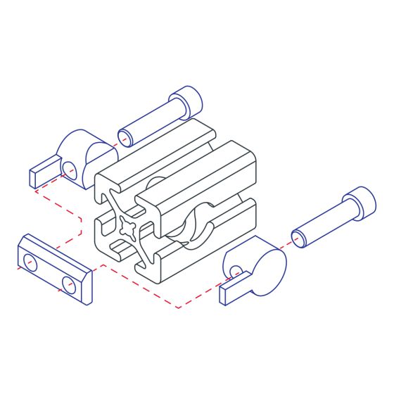 diagram of a t-nut inserted into a t-slot bar