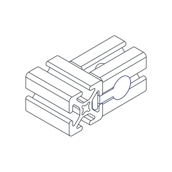 diagram of a t-nut inserted into a t-slot bar
