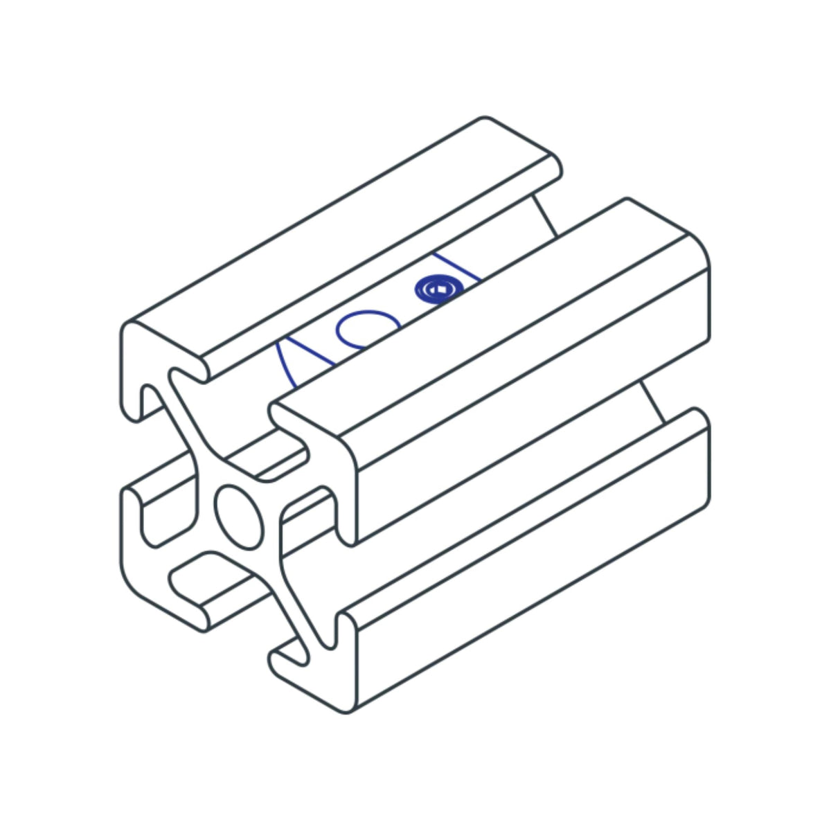 diagram of a t-nut inserted into a t-slotted bar