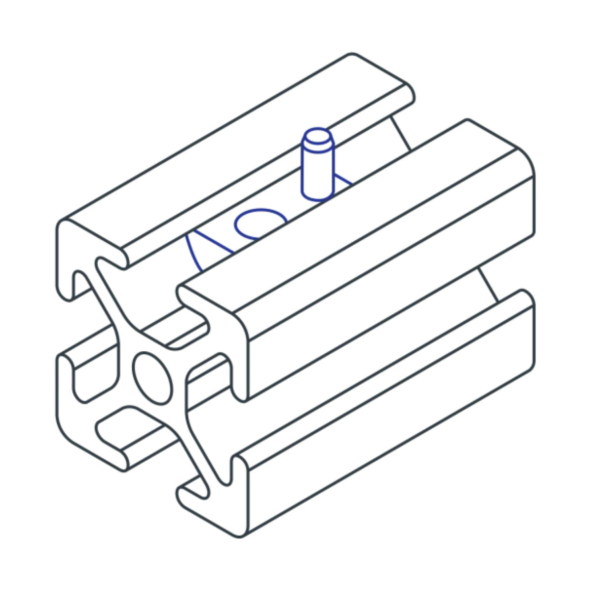 diagram of a t-nut inserted into a t-slotted bar