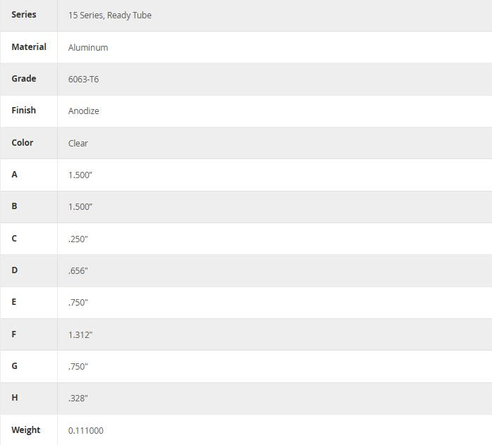80/20 | 15 Series & Ready Tube 2 Hole - Gusseted Inside Corner Bracket | 4332