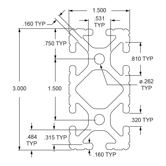 80/20 | 1.50" X 3.00" 6-T-Slot Aluminum Profile | 1530-242