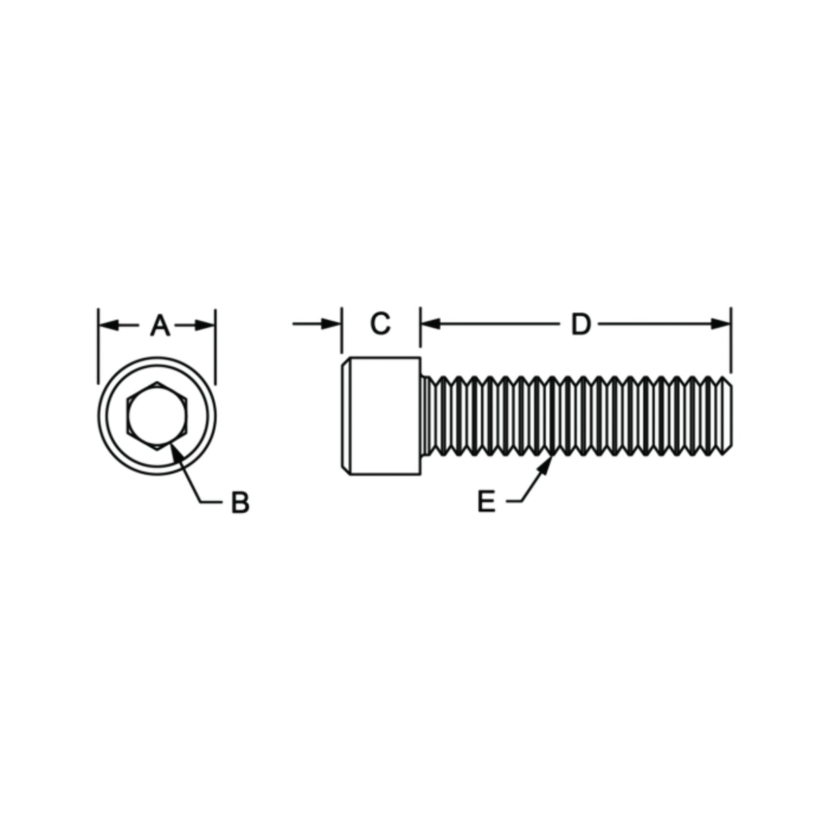 diagram of a socket head cap screw