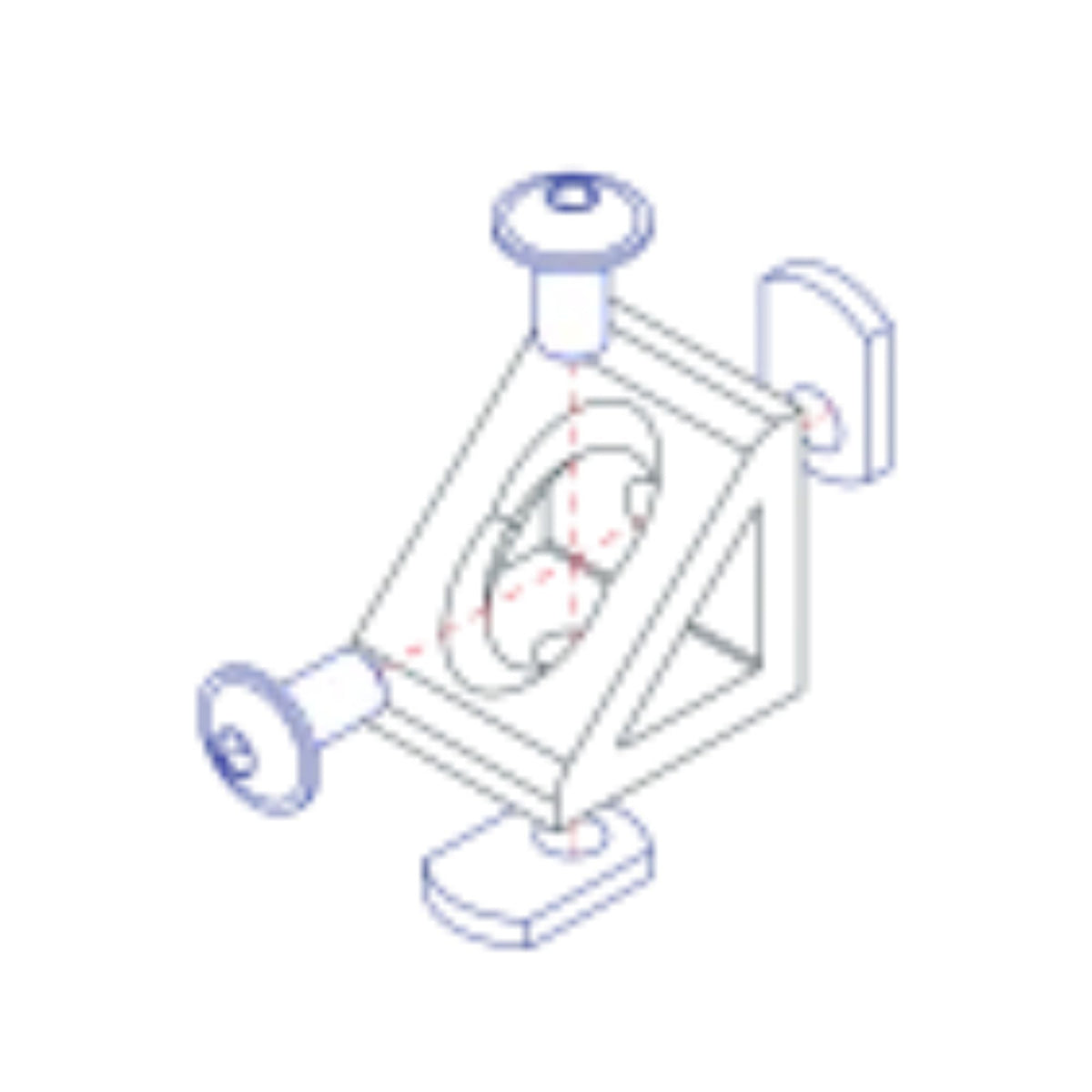 diagram of an inside corner bracket with screw mounting