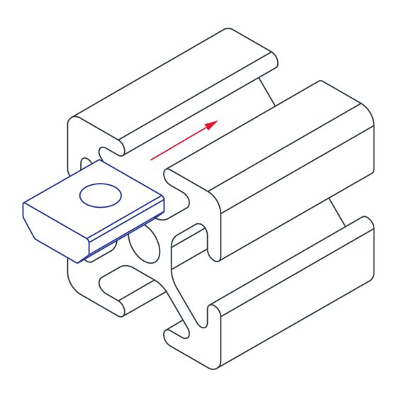 diagram of a slide-in t-nut inserted into a t-slot bar