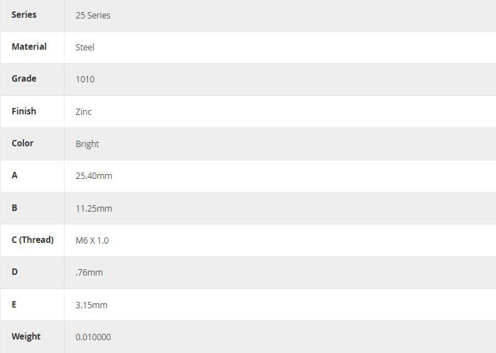 80/20 | 25 Series M6 x 1.0 Econ T-Nut | 25-1961