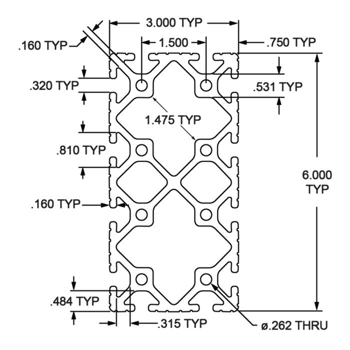 80/20 | 3"X6" T-Slot Extrusion | 3060-242