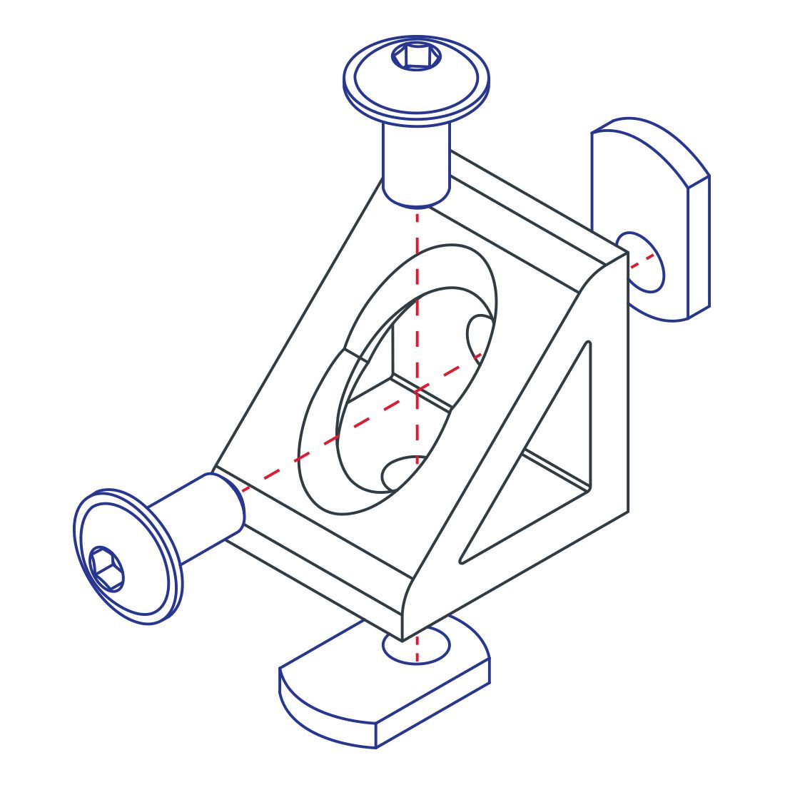 diagram of a gusseted corner bracket