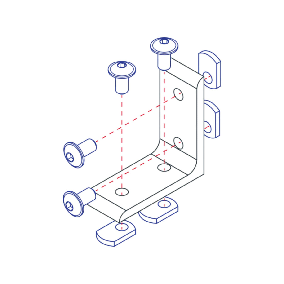 diagram of an inside corner bracket