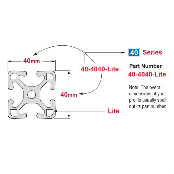 80/20 | 40 Series 40mm x 40mm T-Slotted Profile Lite - 6 Meters | 40-4040-LITE-6.05M