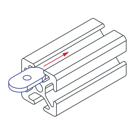 diagram of a t-nut inserted into a t-slot bar