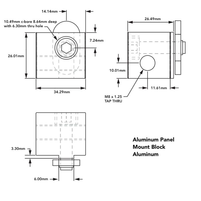 80/20 | 40S Panel Mount Block | 40-2425