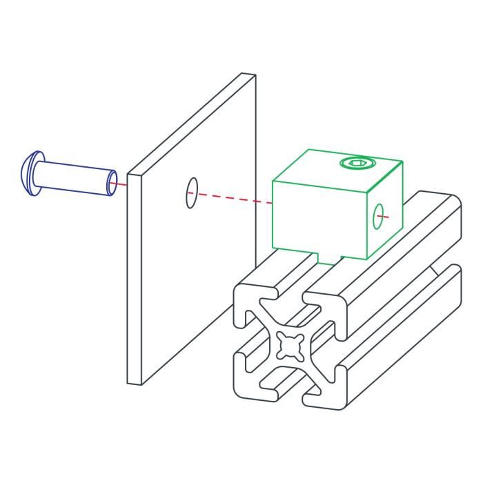 80/20 | 40S Panel Mount Block | 40-2425