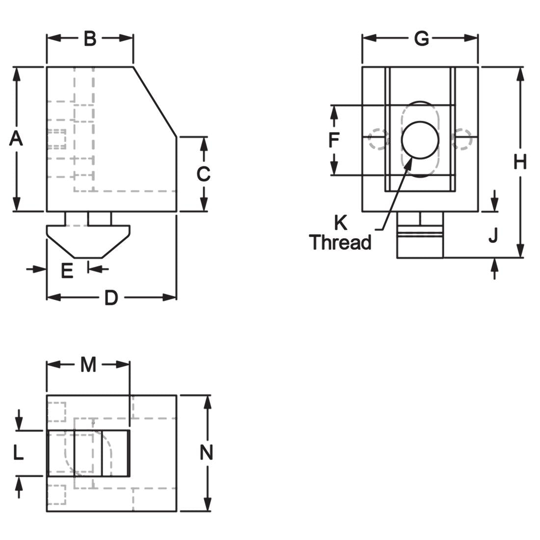 80/20 | 45 Series Drop-in Lite Panel Mount Block | 14140