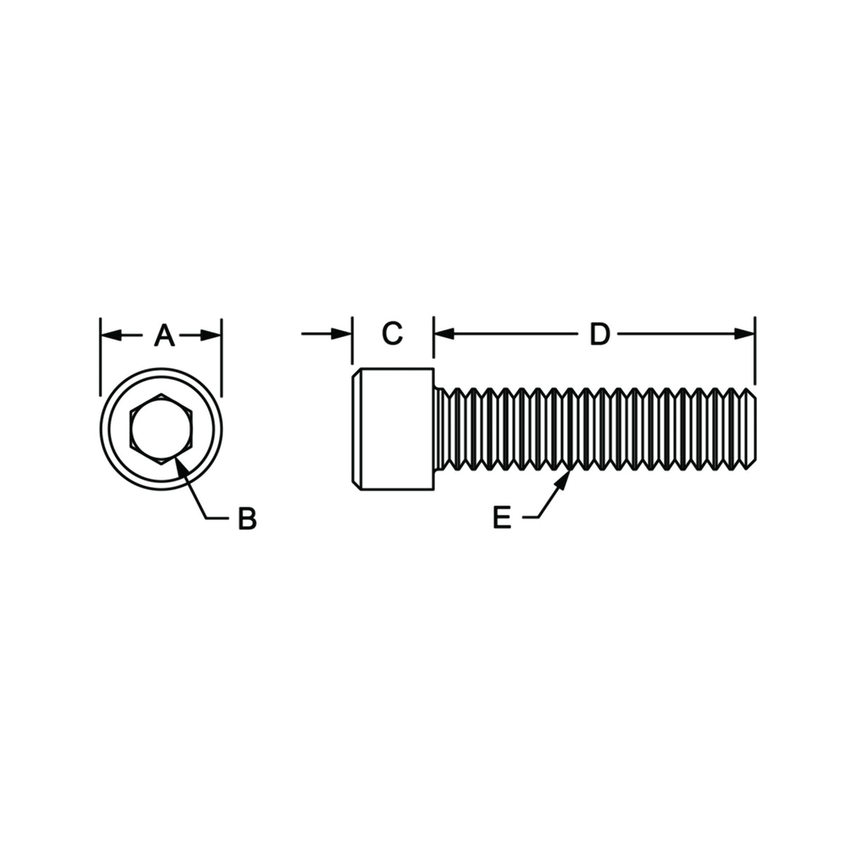 diagram of a socket head cap screw