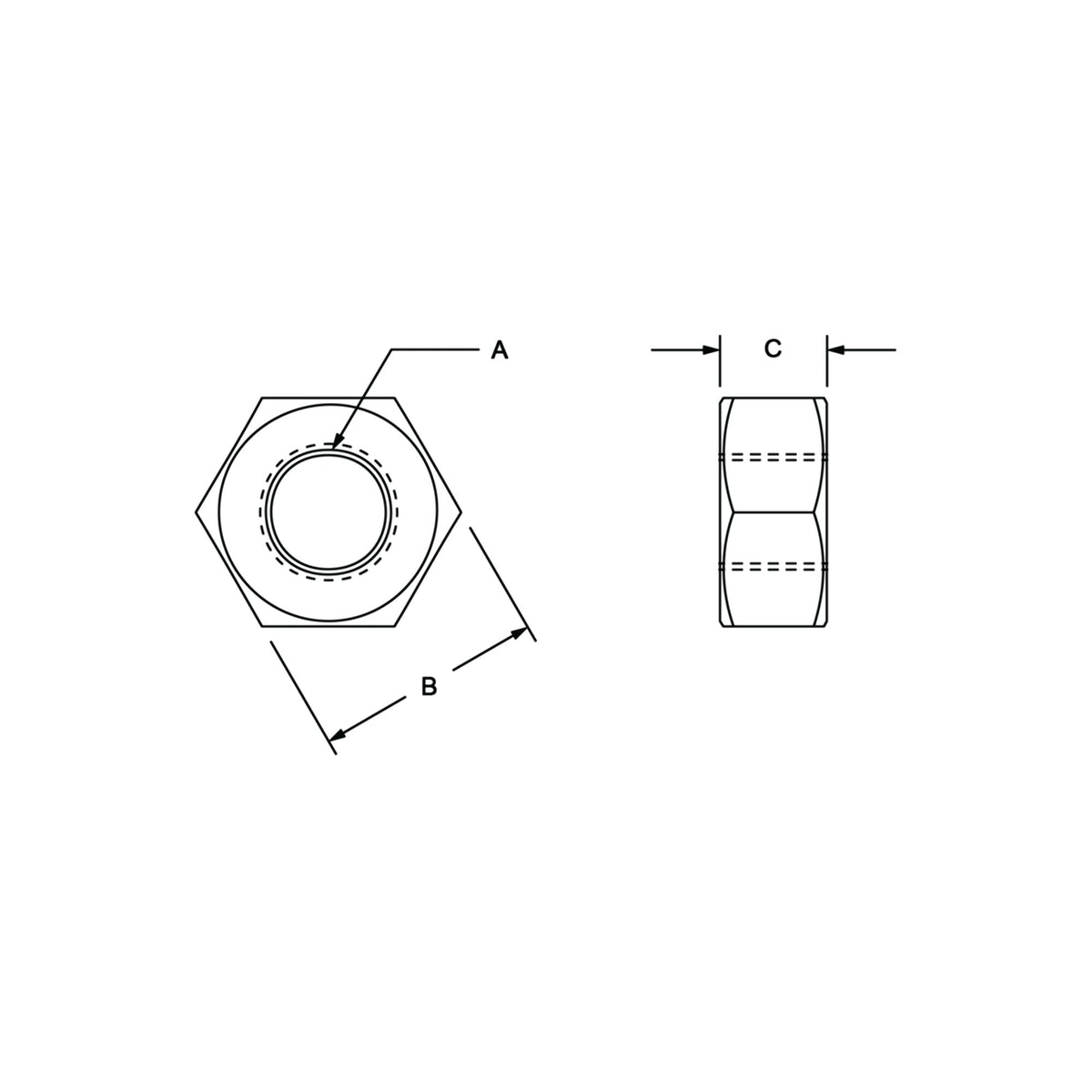 diagram of a hex nut