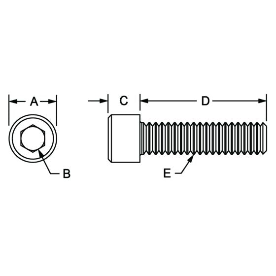 diagram of a socket head cap screw