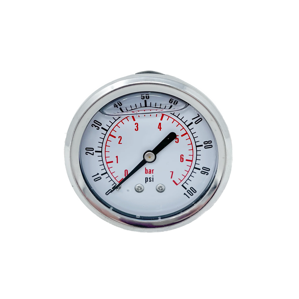 Hydraulic | Glycerin Filled 2.5" Gauge, 0-100 PSI. Back Mount | CF1P-007D