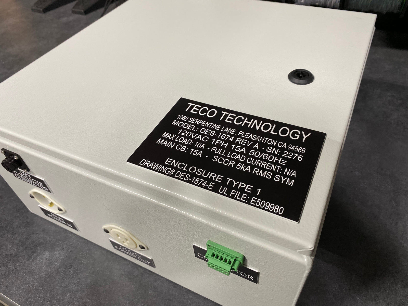 White enclosure with Teco Technology label