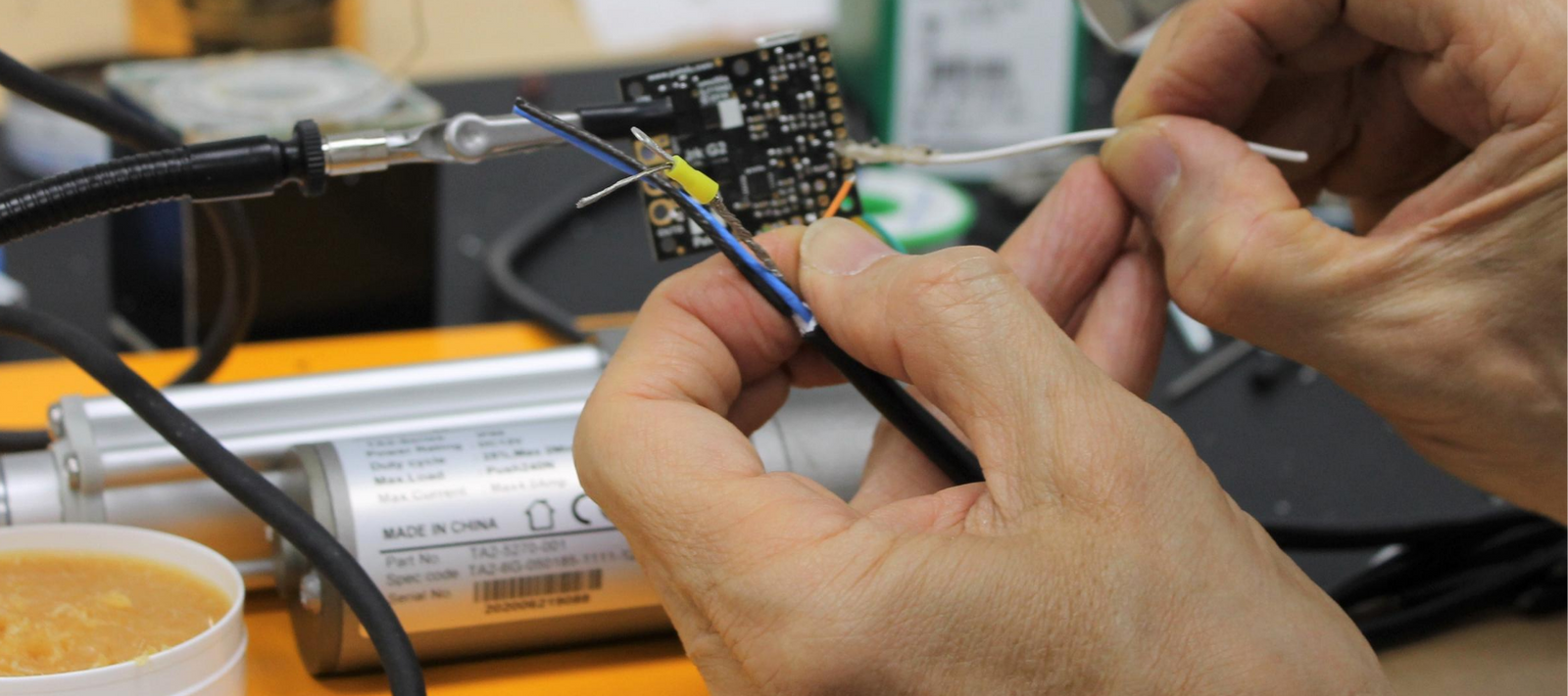 circuit board being assembled