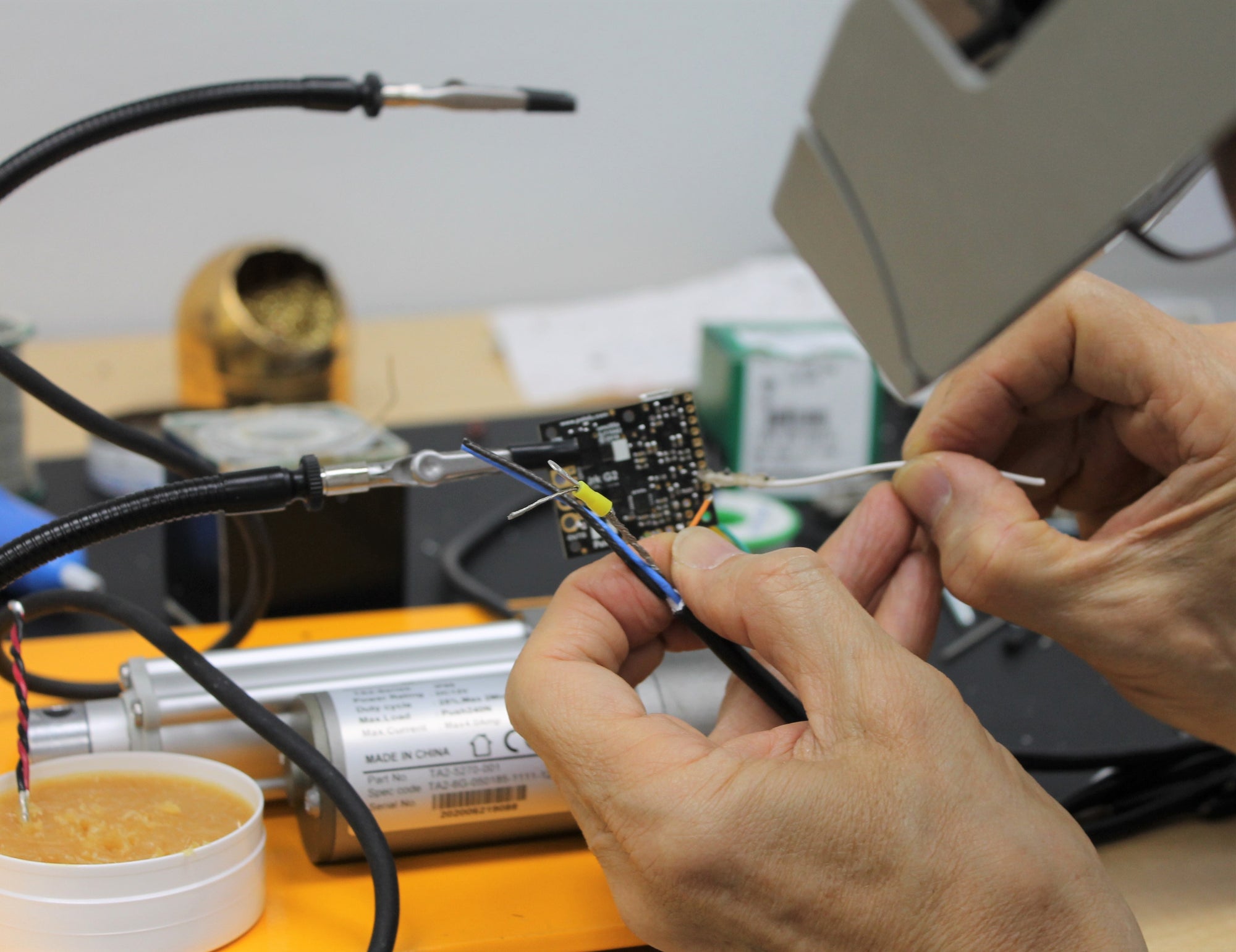 circuit board being assembled