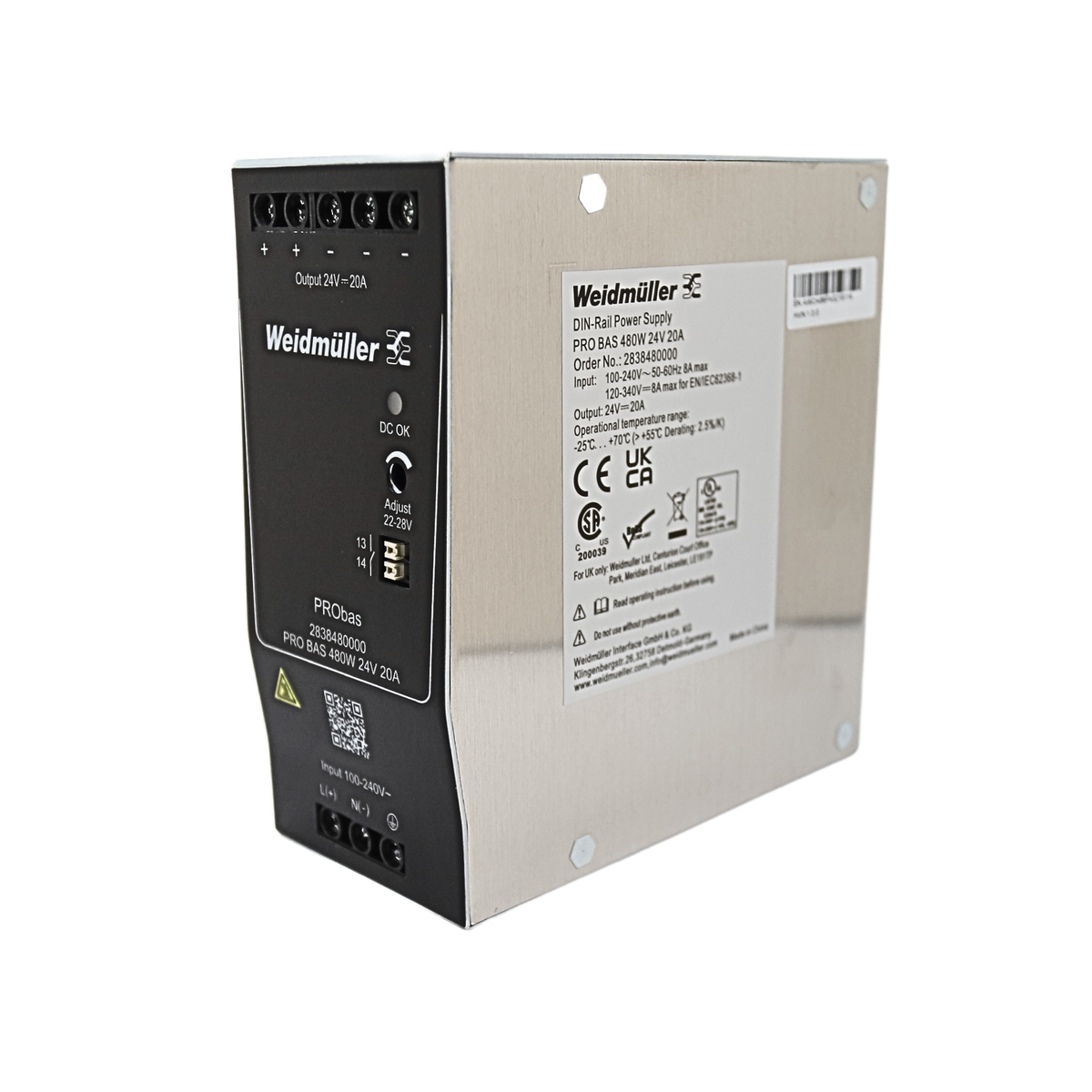 Weidmuller | PRO BAS 480W 24V 20A Power Supply | 2838480000