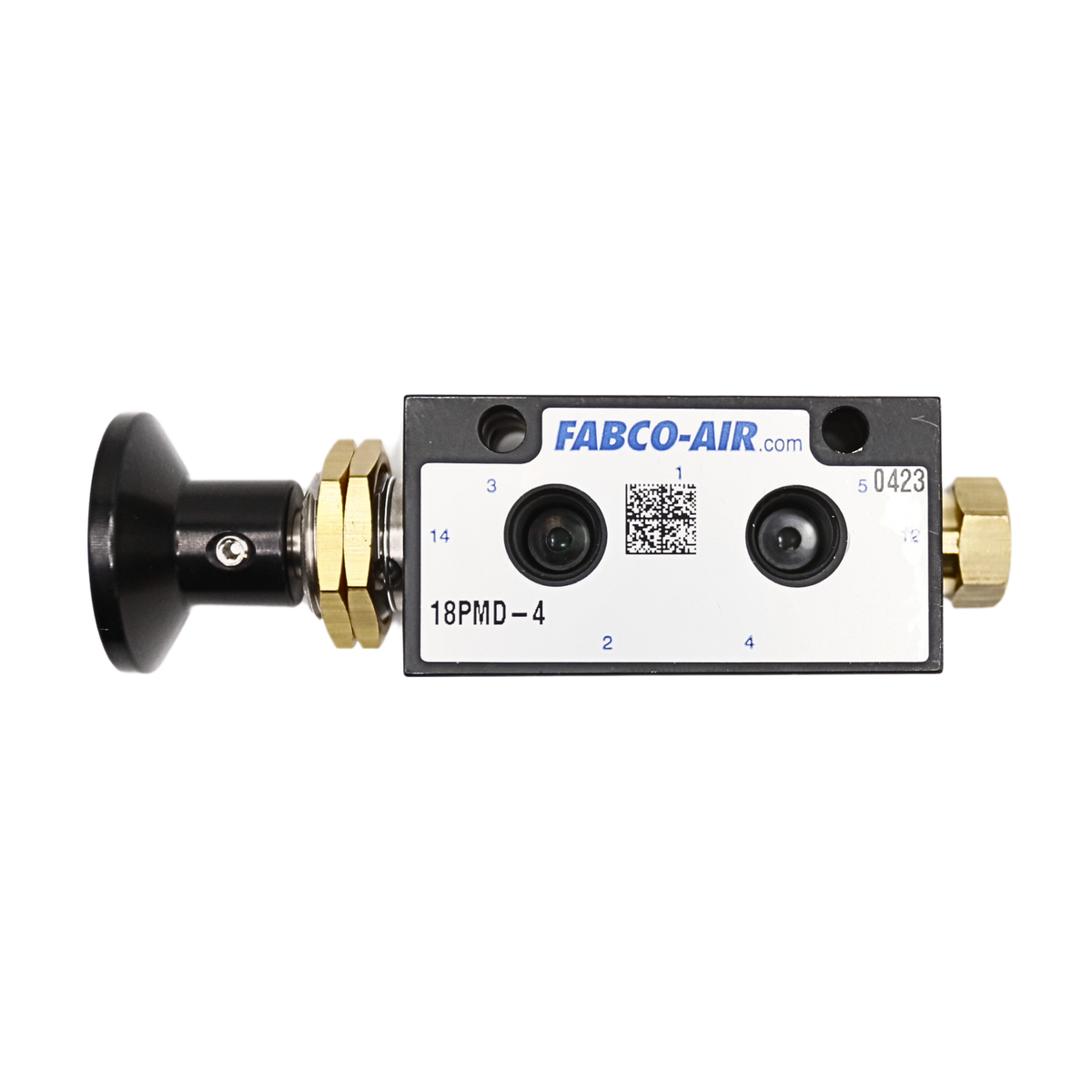 Fabco | Inline 4/2 Push Button, Detented, Panel Mount, 1/8 in NPTF | 18PMD-4 used on fabcoair product line