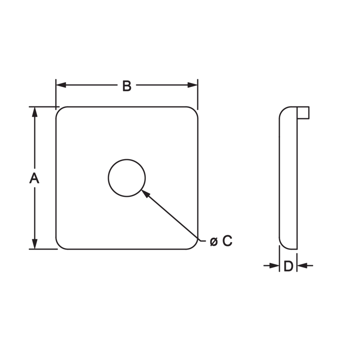 diagram of square end cap