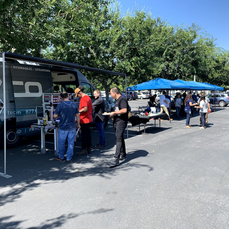 Demo van displaying automation products at an event