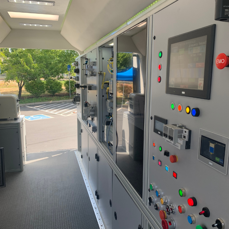 Interior of automation van
