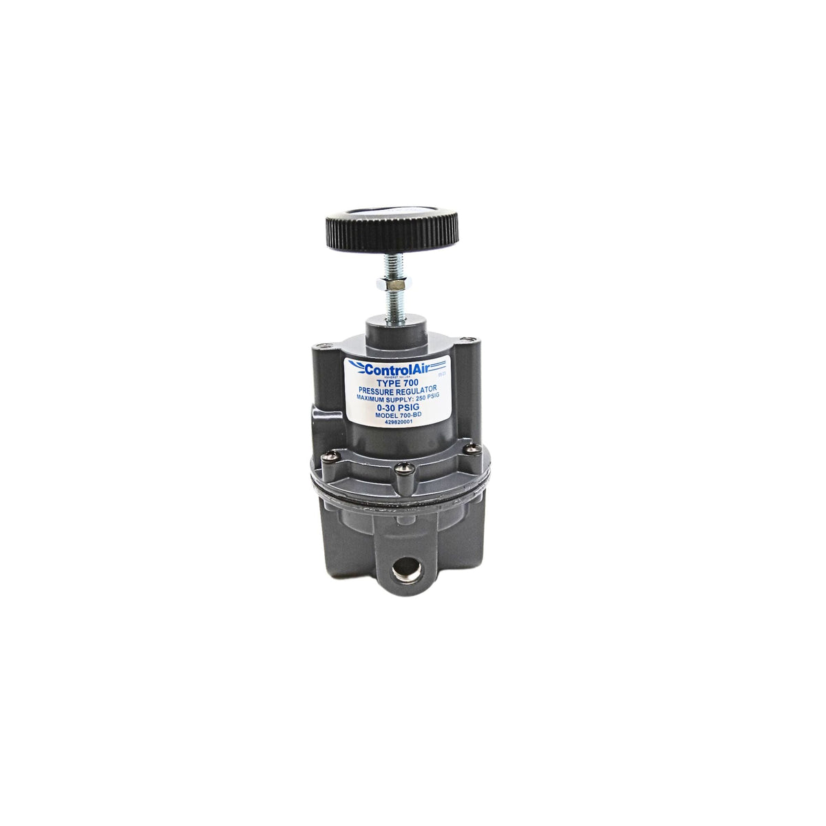Control Air l Pressure Regulator 1/4 in NPT port, 0-30PSI | 700-BD used on control air product line - front view