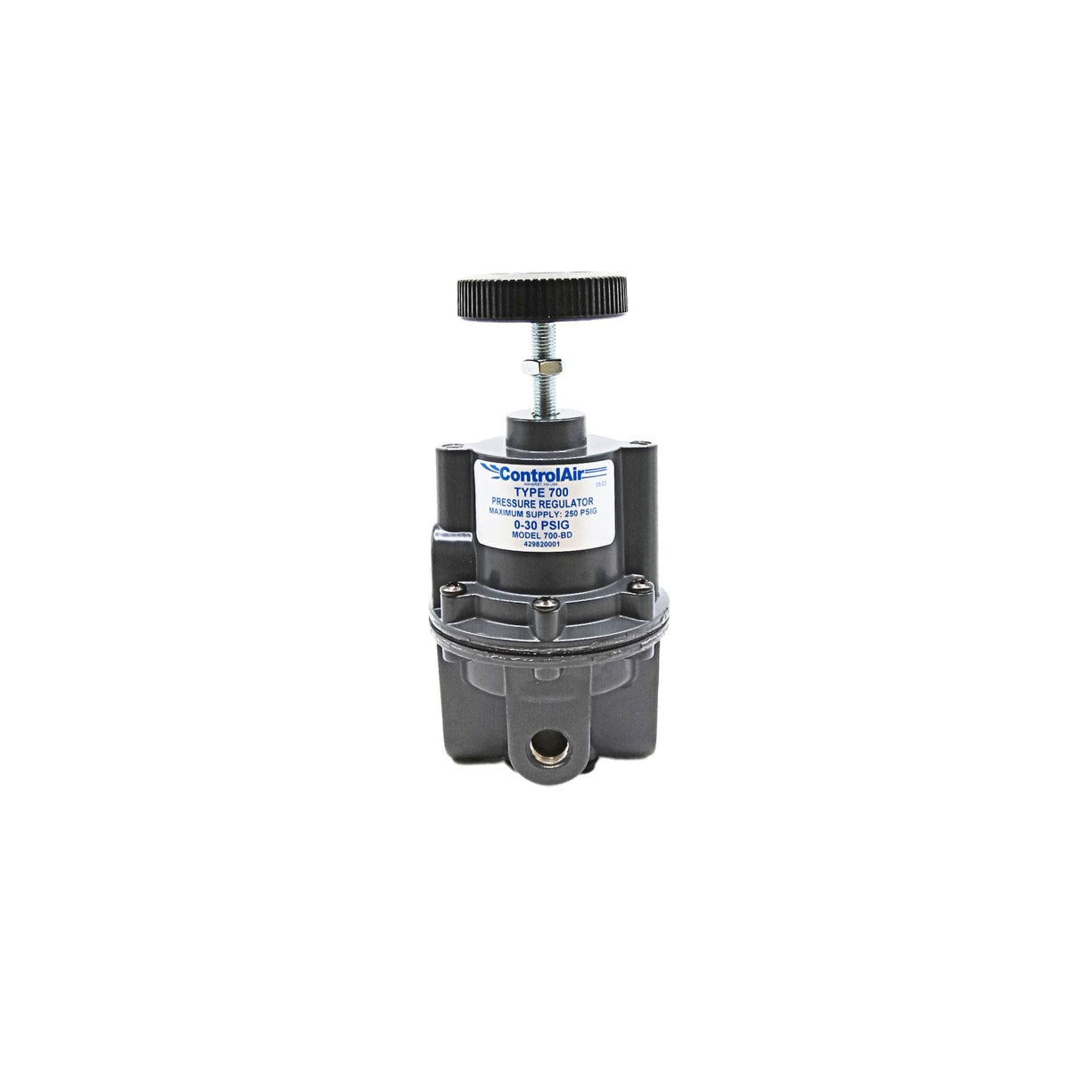 Control Air l Pressure Regulator 1/4 in NPT port, 0-30PSI | 700-BD used on control air product line - front view