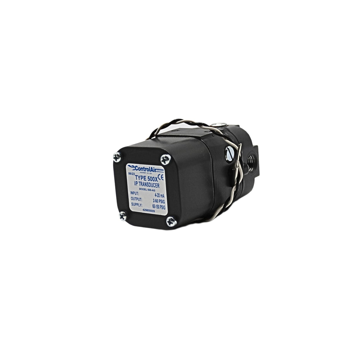 Control Air l Pressure Transducer 4-20MA, 2-60PSI | 500-AG -  side view