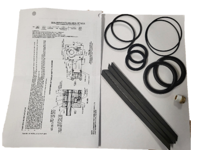 image shows a diagram of a pneumatic actuator with seals repair kit