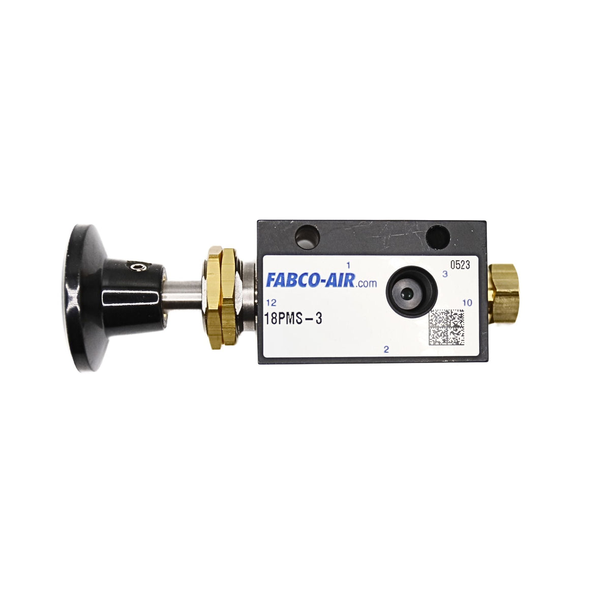 Fabco | Inline 3/2 Push Button, Spring Return, Panel Mount, 1/8 in NPTF | 18PMS-3 used on fabcoair product line