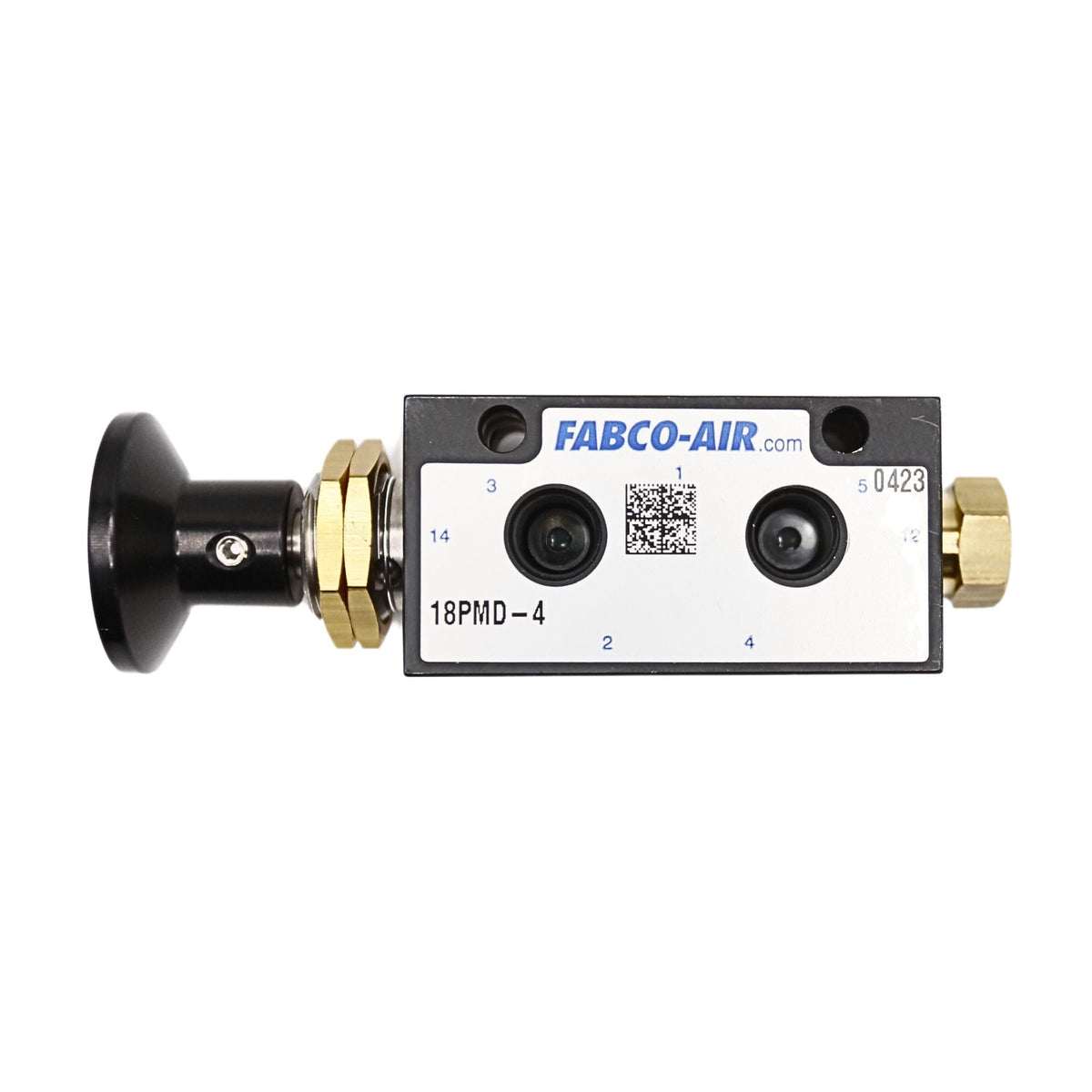 Fabco | Inline 4/2 Push Button, Detented, Panel Mount, 1/8 in NPTF | 18PMD-4 used on fabcoair product line