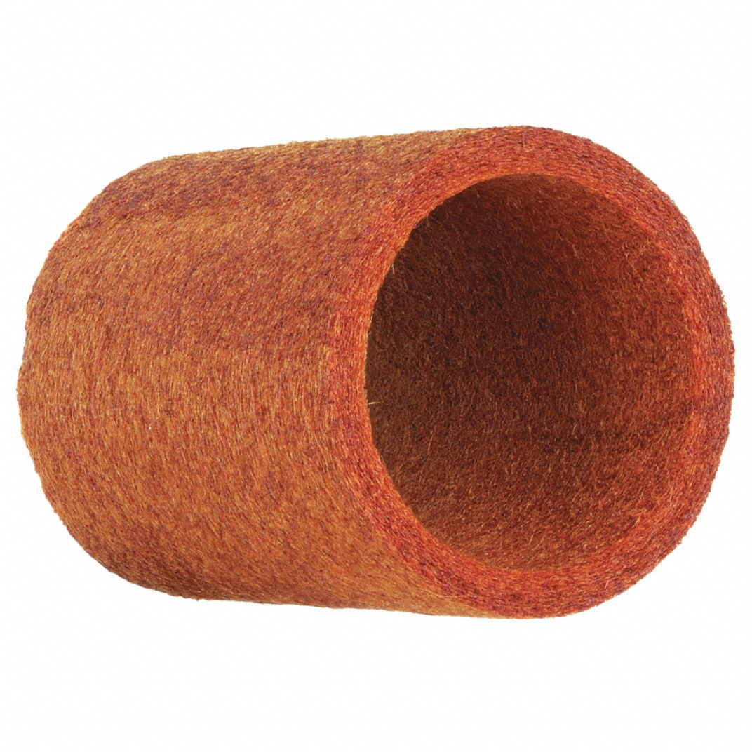close up view of an orange cylinder shaped filter
