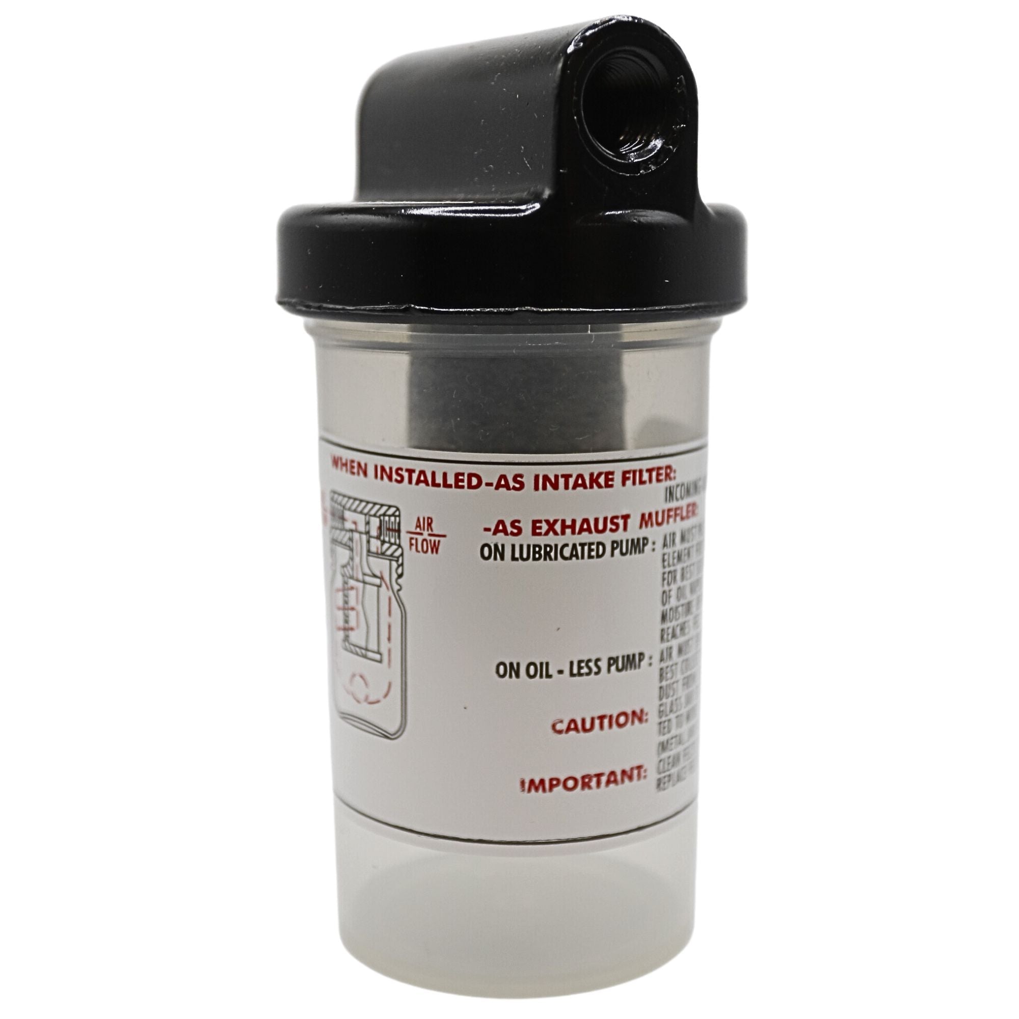  Filter/Muffler 8oz- Plastic 1/4" NPT used on gast product line