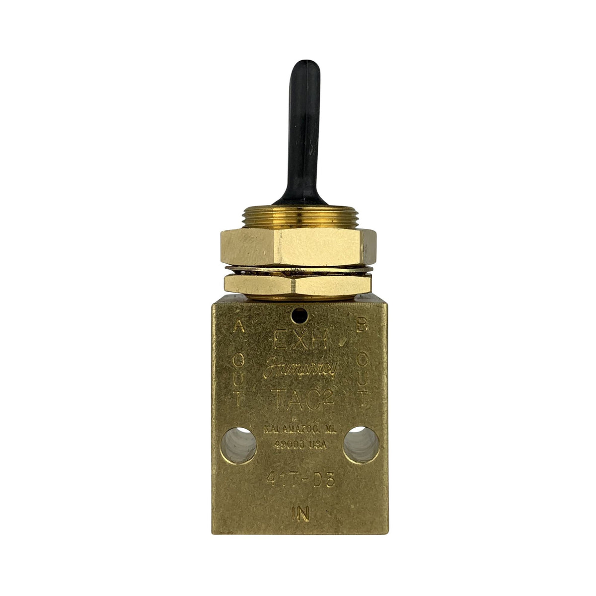 3 way brass valve with toggle and threaded collar