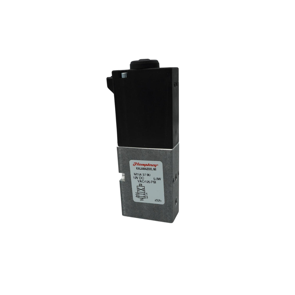 Humphrey |  4-way valve, 1/8&quot;, Plug-in 12&quot; lead wires, 12VDC | M154-37-80-12VDC