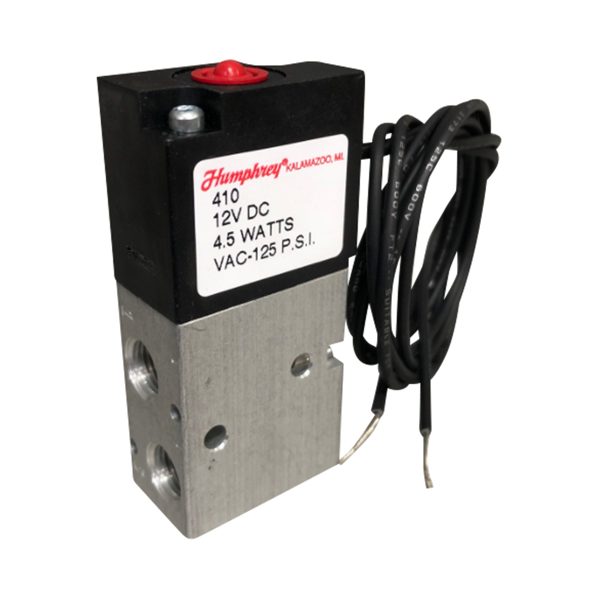 Humphrey | Inline 4/2 Single Solenoid, 1/8 in NPTF, 12VDC | 410
