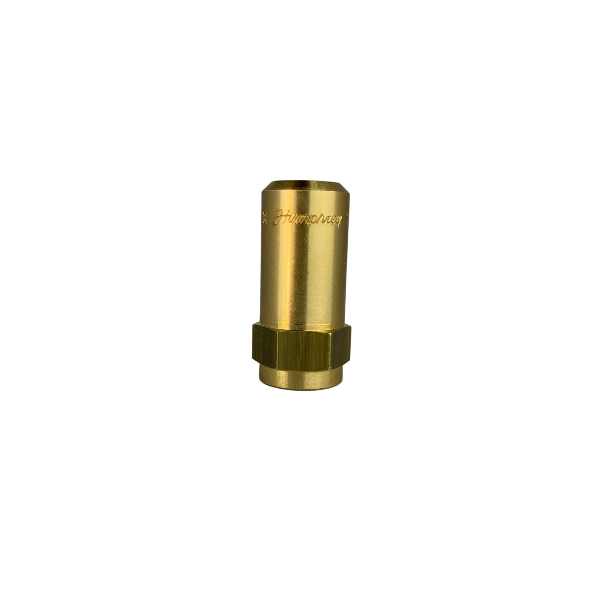 Front view of cylinder with female thread on the bottom and female thread on top 