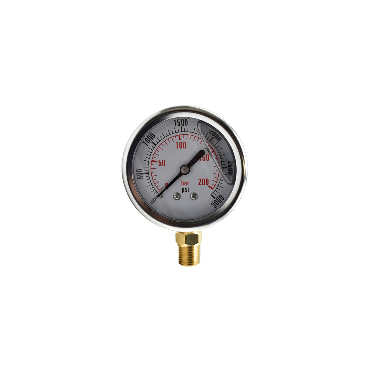 Hydraulic | CF Gauge, 2 1/2&quot; 0-3000 NPT-Bottom Stem | CF1P-210A