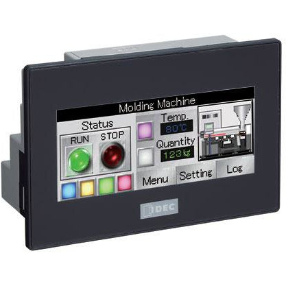 Black rectangular housing with LED display 