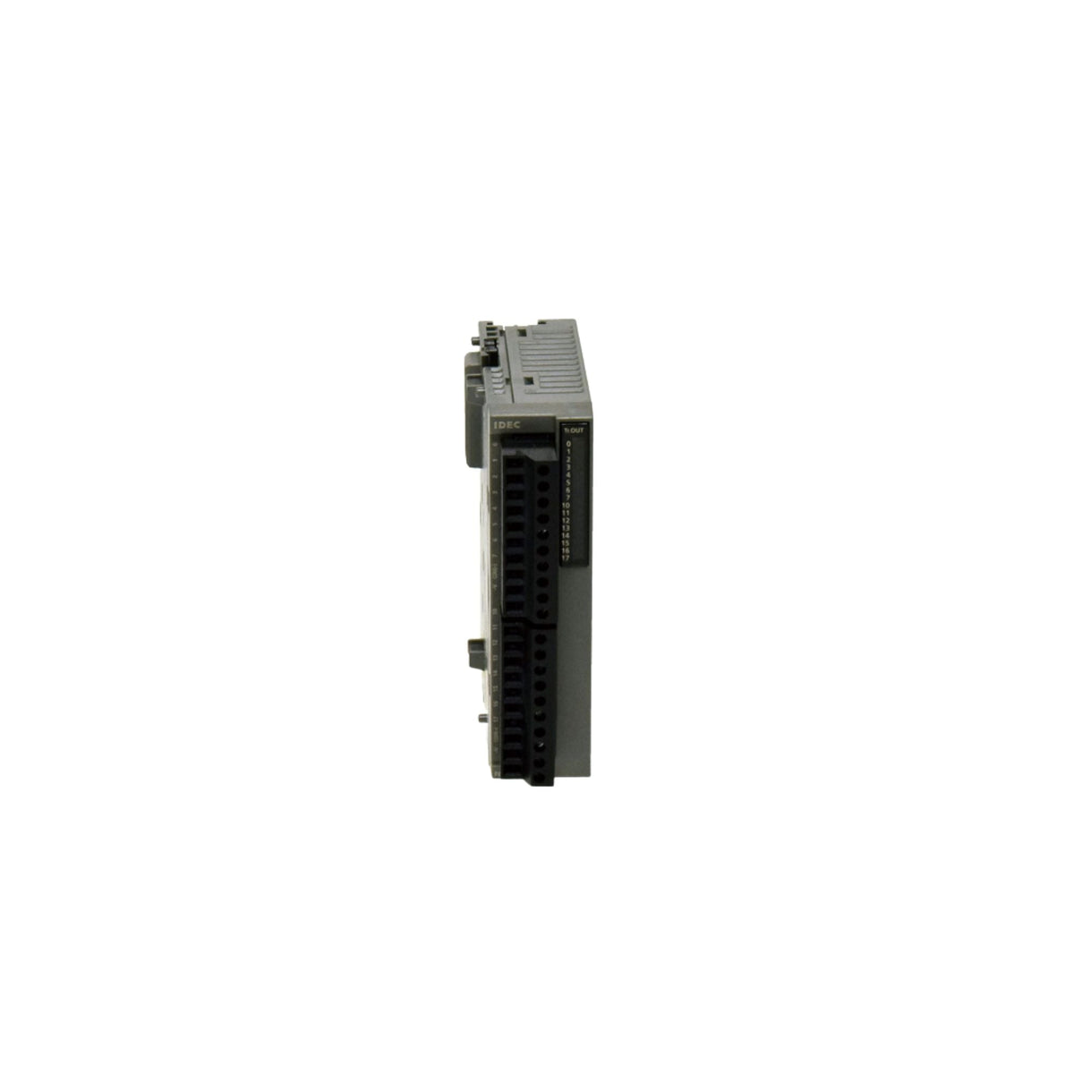 front view of a thin upright expansion module with ports along the front